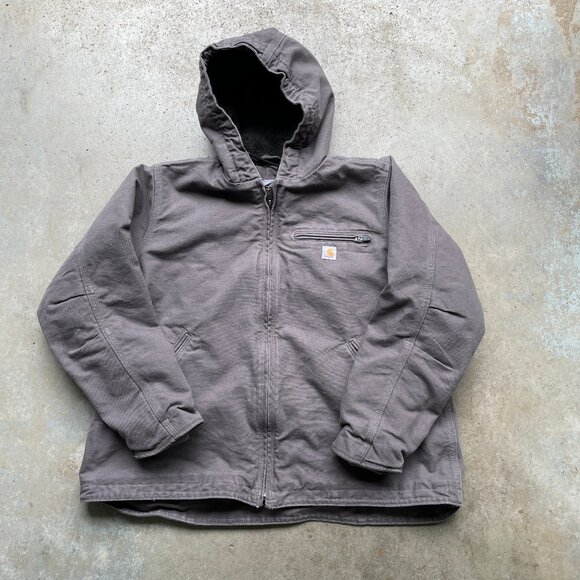 Carhartt Women’s Sherpa Lined Jacket Loose Fit Washed Duck - Picture 1 of 5